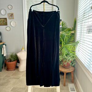 NWT Sofia Vergara Black Velvet Wide Leg Trousers Sz 14